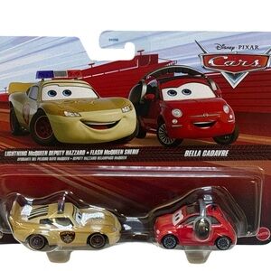 Disney Pixar Cars Lightning McQueen & Deputy Hazard Toy Set